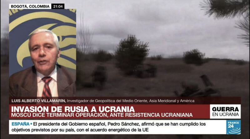 Coronel Luis Villaamrin Pulido en France 24 analizando estratagemas de engaño de Putin a Ucrania