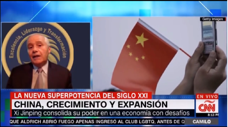 Coronel Luis Alberto Villamarin Pulido en panel de expertos de CNN analizando expansión geopolítica china